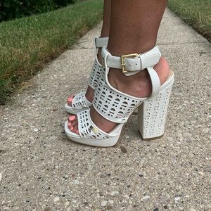White Calvin Klein heels